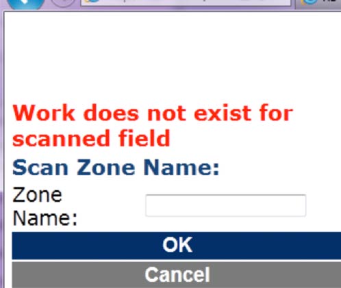 Work Does not exist for scanned field